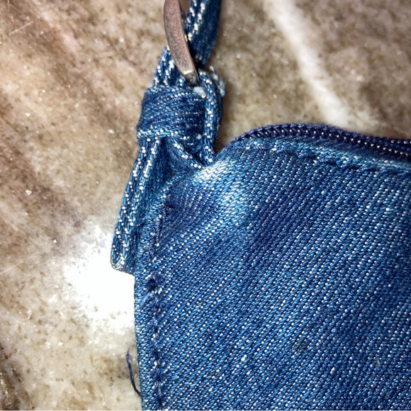 Y2K Steve Madden Small denim embroidered flowers purse handbag - Picture 4 of 16